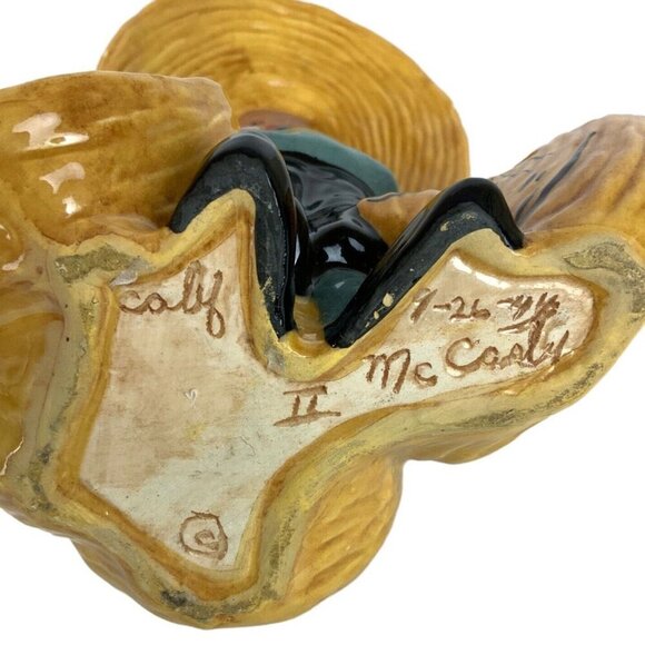 McCarty Brothers California Pottery Asian Man Planter Woven Baskets 1944 - Picture 5 of 7